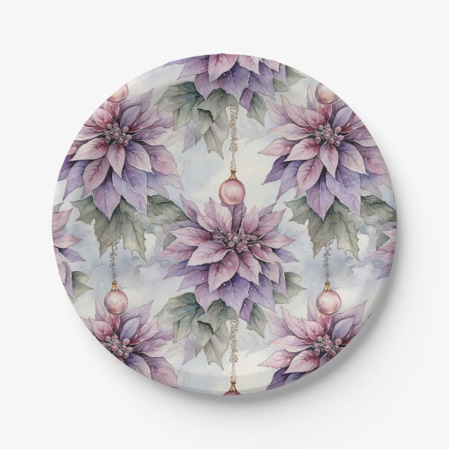 Purple and Gold Elegance Paper Plate (Front)