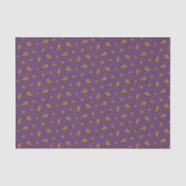 Purple and Gold Falling Leaves Decoupage  Tissue Paper (Front)