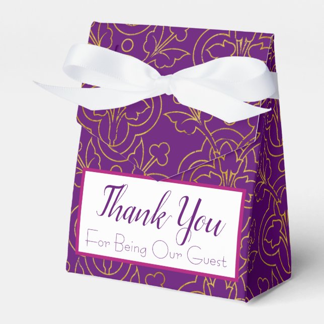 Purple and Gold Favour Box (Front Side)