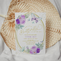 Purple and Gold Floral Butterfly Baby Shower