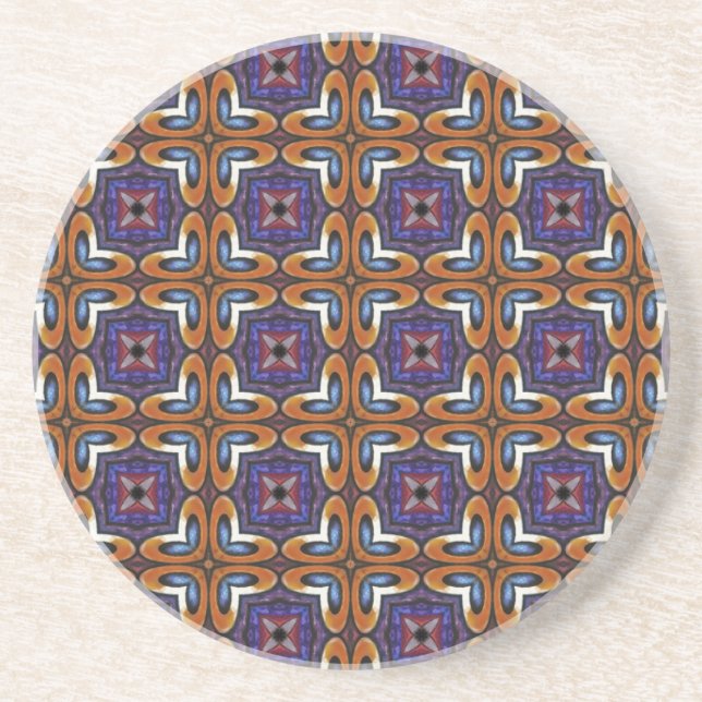 Purple and Gold Floral Coaster (Front)