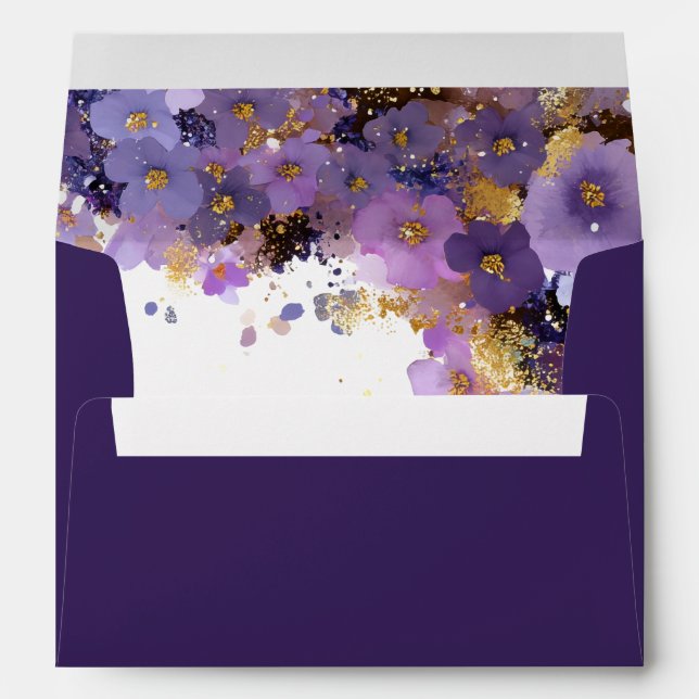 Purple and Gold Floral Envelope (Back (Bottom))