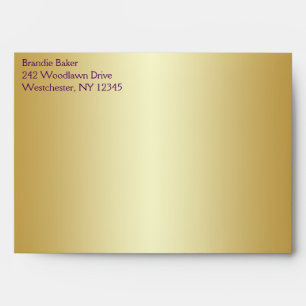 Purple and Gold Floral Envelope fits 5x7 Sizes