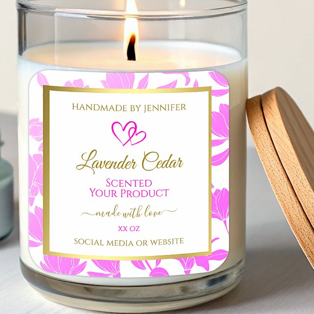 Purple and Gold Floral Product Packaging Labels (Creator Uploaded)