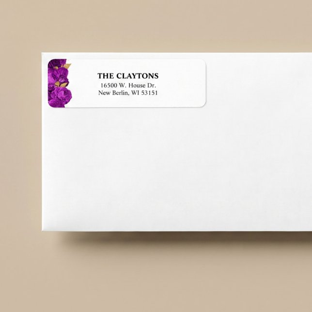Purple And Gold Floral Return Address Labels (Creator Uploaded)