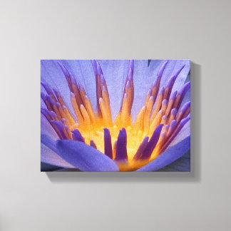 Purple and Gold Flower Wrapped Canvas Print