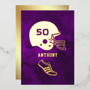 Purple and Gold Football Birthday Chalkboard