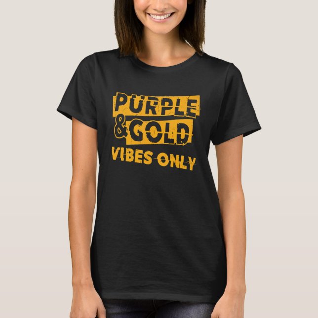 Purple And Gold Game Day Group For High School Foo T-Shirt (Front)