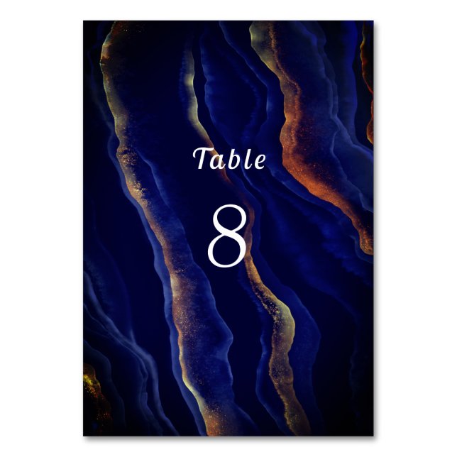 Purple and Gold Geode Agate Wedding  Table Number (Front)