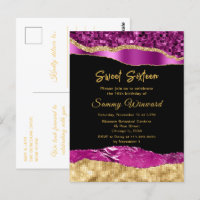 Purple and Gold Glam Tears Sweet Sixteen