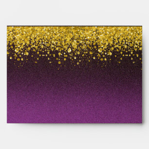 Purple and Gold Glitter Look Envelope