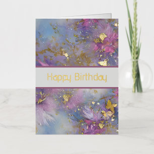 Purple and Gold Glitter Storm Fantasy Foil Holiday Card