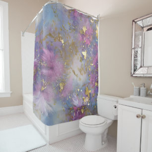 Purple and Gold Glitter Storm Fantasy Shower Curtain
