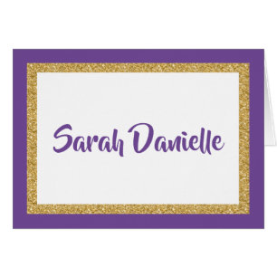 Purple and Gold Glitter Thank you
