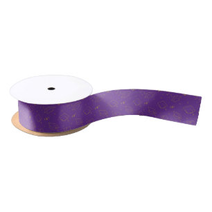 Purple and Gold Graduation Cap Toss Satin Ribbon