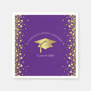 Purple and Gold Graduation Napkin