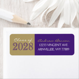 Purple and Gold Graduation Return Address