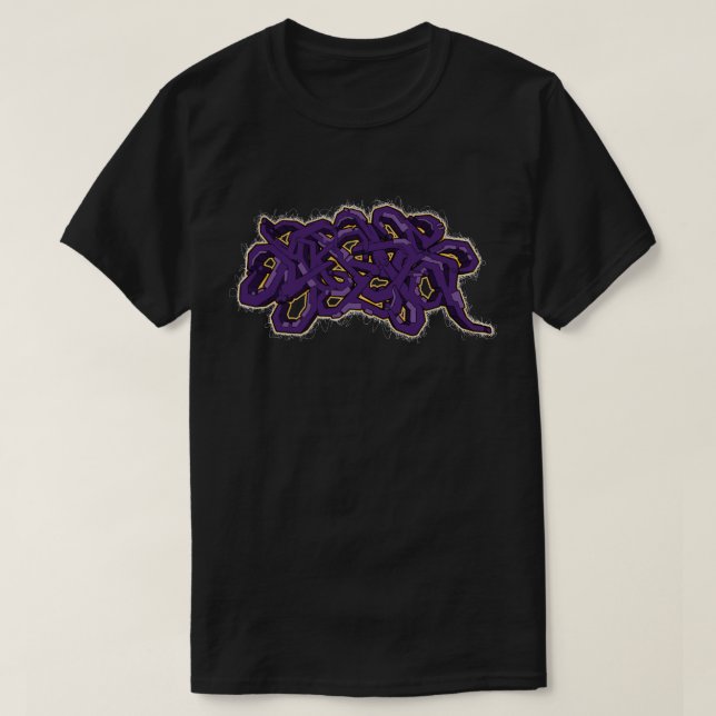 purple and gold graffiti shirt (Design Front)