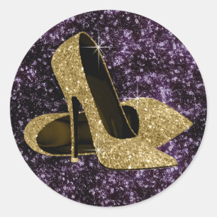 Purple and Gold High Heel Shoe Stickers