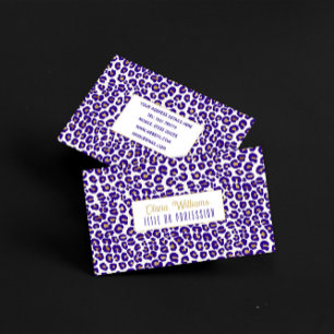 Purple and Gold Leopard Pattern Business Card