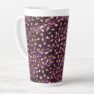 Purple and Gold Leopard Series Design 1 Latte Mug