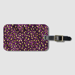 Purple and Gold Leopard Series Design 1 Luggage Tag