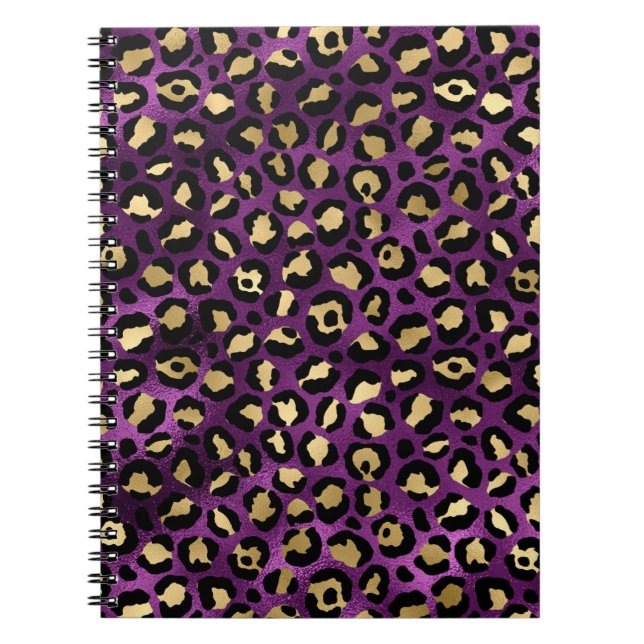 Purple and Gold Leopard Series Design 1 Notebook (Front)