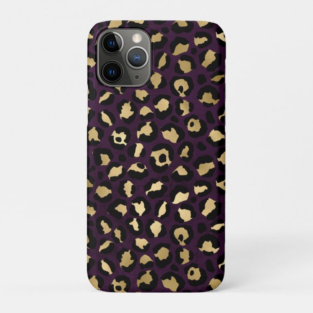 Purple and Gold Leopard Series Design 2 Case-Mate iPhone Case (Back)