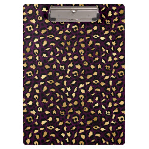 Purple and Gold Leopard Series Design 2 Clipboard