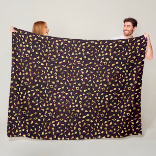 Purple and Gold Leopard Series Design 2 Fleece Blanket
