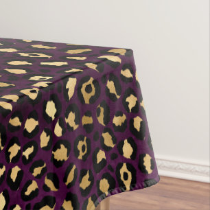 Purple and Gold Leopard Series Design 2 Tablecloth