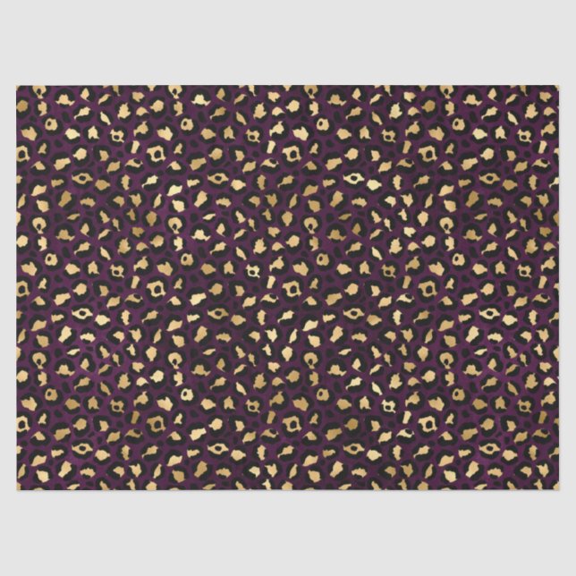 Purple and Gold Leopard Series Design 2 Tissue Paper (Front)