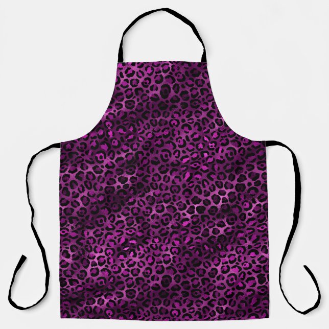 Purple and Gold Leopard Series Design 3  Apron (Front)