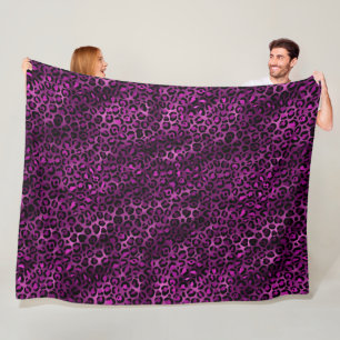 Purple and Gold Leopard Series Design 3 Fleece Blanket