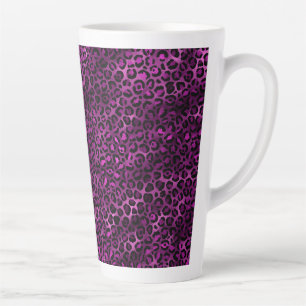 Purple and Gold Leopard Series Design 3 Latte Mug