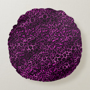 Purple and Gold Leopard Series Design 3 Round Cushion