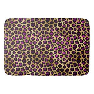 Purple and Gold Leopard Series Design 4 Bath Mat