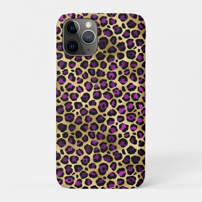 Purple and Gold Leopard Series Design 4 Case-Mate iPhone Case (Back)