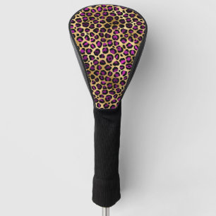 Purple and Gold Leopard Series Design 4 Golf Head Cover