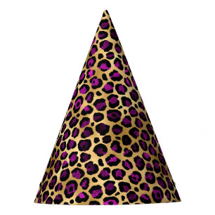 Purple and Gold Leopard Series Design 4 Party Hat