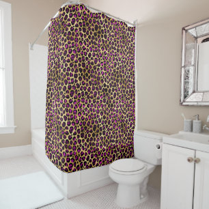 Purple and Gold Leopard Series Design 4 Shower Curtain