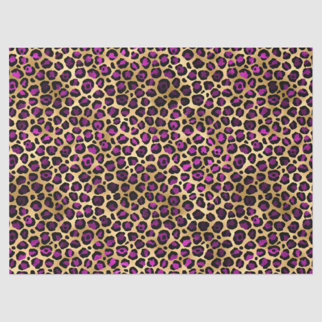 Purple and Gold Leopard Series Design 4 Tissue Paper (Front)