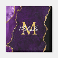 Purple and Gold Marble Agate