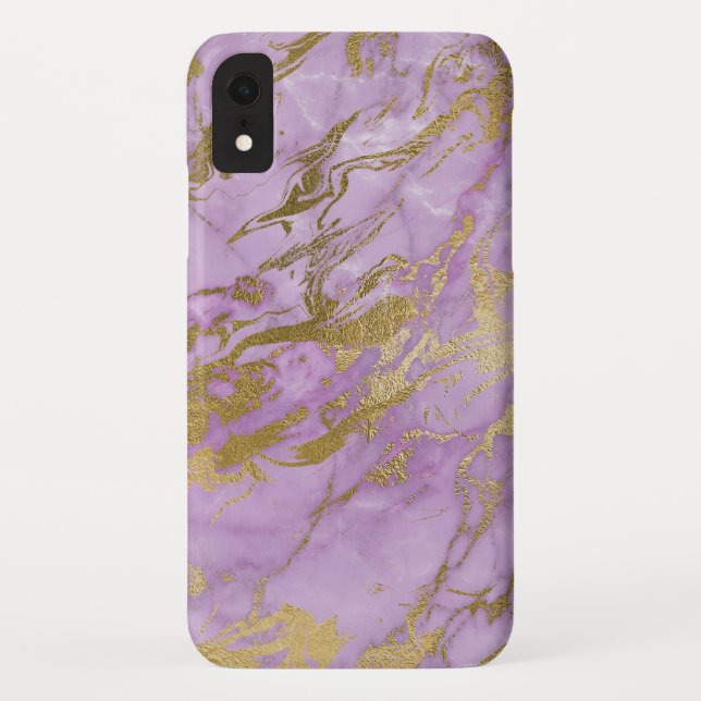 Purple and Gold Marble Elegant Modern Print Case-Mate iPhone Case (Back)