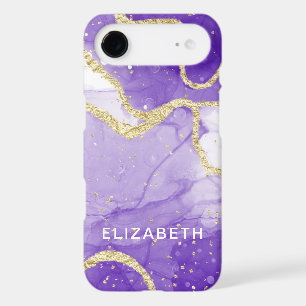 purple and gold marble glitter personalised