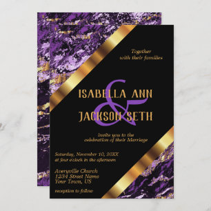 Purple and Gold Marble Invitation