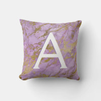 Purple and Gold Marble Monogrammed Initial