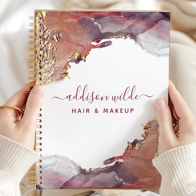 Purple And Gold Modern Art Liquid Watercolor Ink Planner (Creator Uploaded)