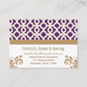 Purple and Gold Moroccan Reception Enclosure Card