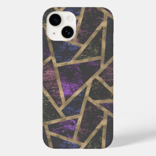 Purple and gold mosaic pattern Case-Mate iPhone 14 case